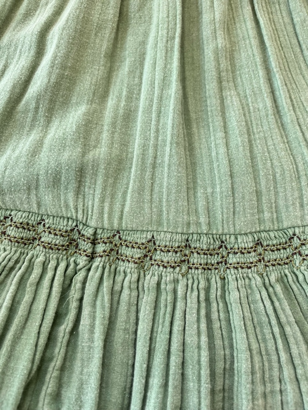 Free People Easy To Love Light Sage Smocked Mini Dress - Picture 11 of 12